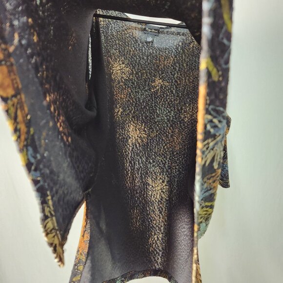 MAGGIE BARNERS Art To Wear Black Metallic Floral Tunic Blouse Size 4X New NO Tag - Picture 4 of 16